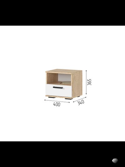 Санса ТБ-01 Тумба прикроватная Сонома/Белый