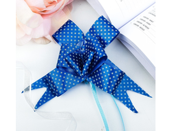 Бант - бабочка №3 синий в точку