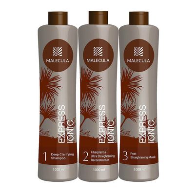 Express Ionic Fiberplastia Malecula - Набор для кератинового выпрямления волос, 1000 мл
