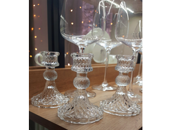 Подсвечник стеклянный, высота 10 см