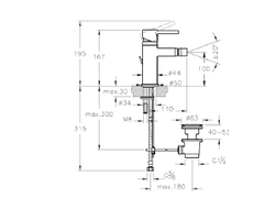 Смеситель для биде с донным клапаном VitrA Minimax S, A41988EXP