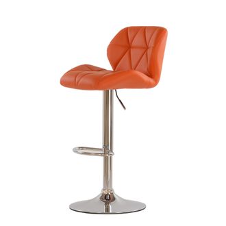 Барный стул  N-85 Diamond BR оранжевая экокожа