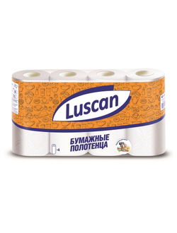 Полотенца бумажные LUSCAN 2 слоя, с тиснением, 4рул/уп