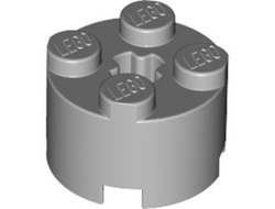 ! Б/У - Brick, Round 2 x 2 with Axle Hole, Light Bluish Gray (3941 4211526) - Б/У