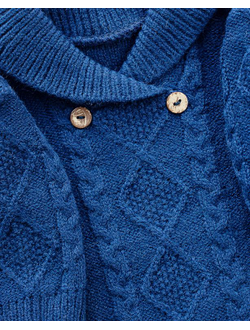 Комбинезон с шалевым воротником синий