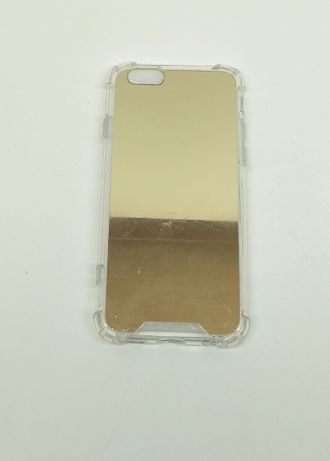 Защитная крышка силиконовая iPhone 6 Plus, акриловое зеркало, золотистая