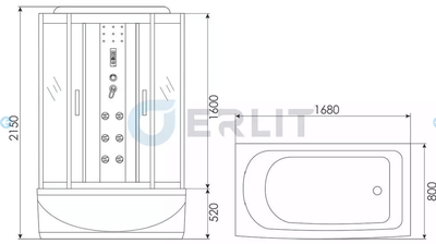 Душевой Бокс Erlit ER4517TP-C4 (170х80)