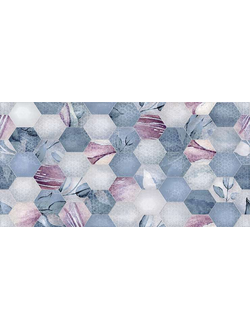 Настенная плитка ВКЗ Ницца , 25х50, цветы рельеф