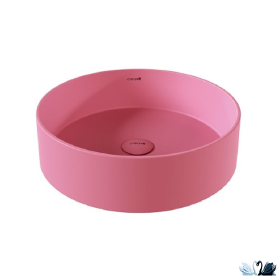 Раковина Creavit Loop LP145-00SK00E-0000 Sakura Mat LP145, розовая матовая, диаметром 45 см