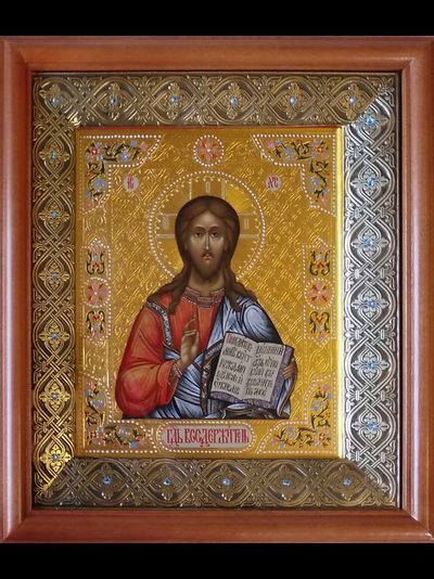 Господь Вседержитель. Рукописная икона 17,5х21см в киоте.