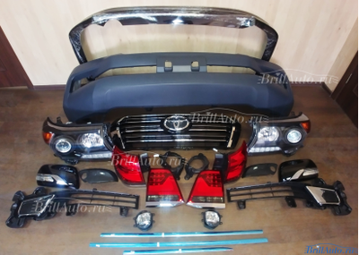 Комплект рестайлинга Toyota Land Cruiser 200 из 2007-2015 в 2016+ (Минимальный)
