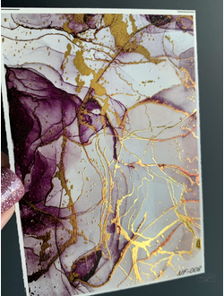 Слайдеры фольгированная акварель Alcohol Ink NF-008 GOLD