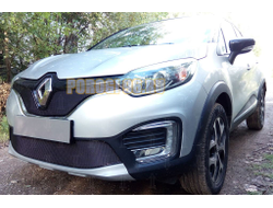 Защита радиатора Renault Kaptur 2016- black верх PREMIUM