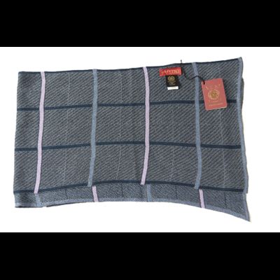 Синий шарф в клетку итальянский Vizio Collezione