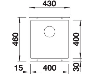 Мойка Blanco Subline 400-U отводная арматура InFino, 523426