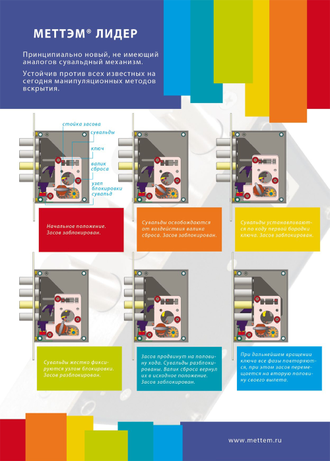 Замок врезной МЕТТЭМ ЗВ8 611.0.1 ЛИДЕР сувальдный