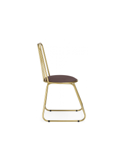 Стул на металлокаркасе Лирион какао велюр / золото