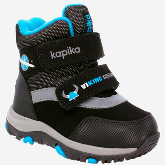 Ботинки "Капика" зимняя мембрана + светодиоды!; черный/голубой, арт:41238-1, размеры