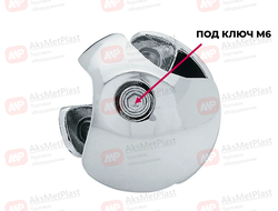 JOK-31DX Соединитель для 2-х труб крестовой правый системы Joker-Uno d=25 мм, цвет: хром