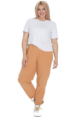 Женские брюки из хлопка арт. 1080 (цвет бежевый) Размеры 54-72