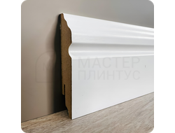 Белый МДФ плинтус по покраску TeckWood фигурный 80 мм.