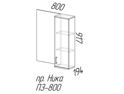 Полка с зеркалом "Ника" Эра