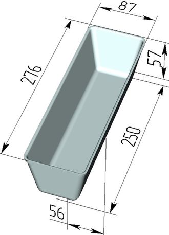 Хлебная форма Тостерная 276 х 87х 57 мм