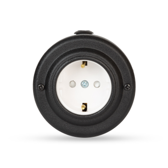 Ретро розетка металлическая черный/белый (Vintage-brass)