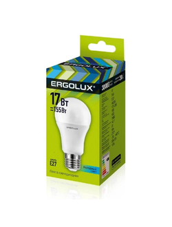 Лампа светодиодная Ergolux LED-A60-17W-E27-4K,ЛОН 17Вт,E27,4500K 13180