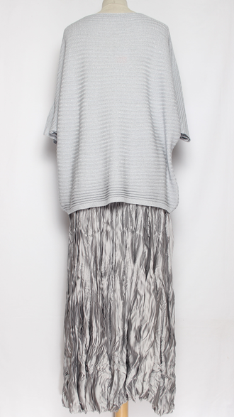 Юбка плотная шелковая "Жатая" серая, синяя р.46-54