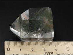 Кварц горный хрусталь с фантомами и хлоритом, кристалл полированный, Бразилия (37*31*27 мм, 44 г) №36852