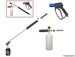 Пенокомплект в сборе 500 мм изог, RL 36 + ARS 25 "KW" синий (нерж); вход М22х1,5ш.
