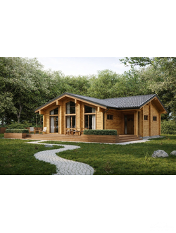 "Гармоничный": функциональный и уютный дом из клееного бруса 135 м²