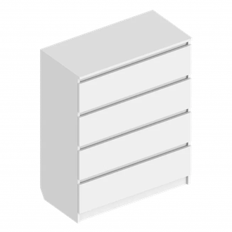 Комод БЬЯНКО белый  с 4 ящиками (800х1000х400)