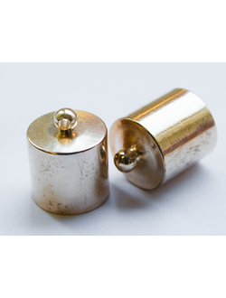 Колпачки- концевики ,  золото оранжевое , 10х14 мм