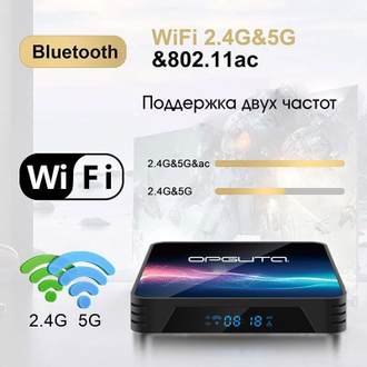 Смарт ТВ приставка прошитая OT-DVB34 Android 12.1 , Wi-Fi 2/16гб