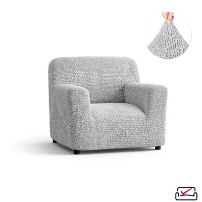 Чехол на кресло Верона Жемчужный. Защита мягкой мебели от животных. ИТАЛИЯ