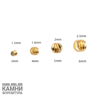 Бусины-разделители кручённые 3 и 4 мм ЛЮКС, цвет в ассортименте, цена за набор