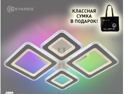 Estares св-к-люстра св/д управл. OVAL DOUBLE RGB 5S 120W(12000lm) 2K-4K-6K-RGB 700x500x72 пульт ДУ