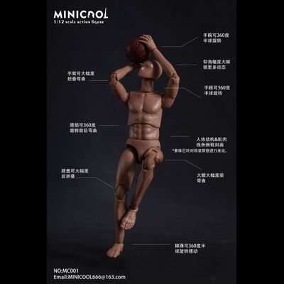 Мужское тело с фиксированной шеей - Коллекционная фигурка 1/12 scale 6-inch action figure male body (MC006) - MINI COOL