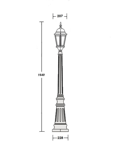 Садово-парковый светильник  Astoria 2M  BL  ромб (195см)