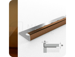 Профиль окантовочный для плитки Лука К 10НСЗ(304).2700.004 Зеркало бронза