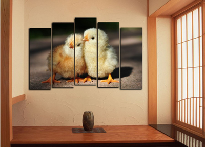 Модульная картина "Два цыпленка"