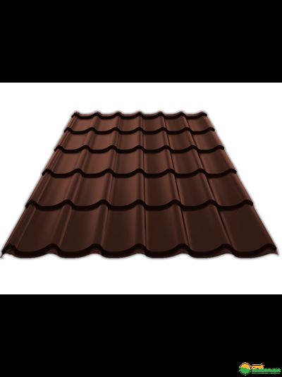 Металлочерепица Супермонтеррей RAL8017 (Шоколадно-коричневый) ПЭ 0,45мм