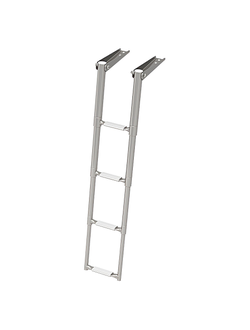 Трап телескопический складной узкий, 4 белых ступени (ширина 264 мм.)