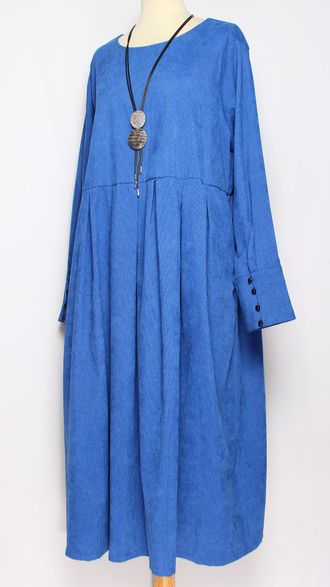 ПЛАТЬЕ  ВЕЛЬВЕТОВОЕ "СБОРКИ "  ярко-синее до р.54