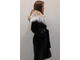 Шуба норковая женская с капюшоном рысь натуральный мех черная, Арт. Св-092