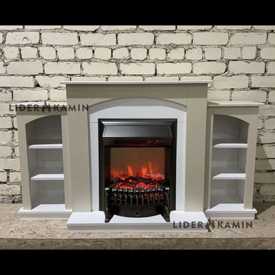 Электрокамин Скандинавия LUX BG-WT  с очагом Fobos