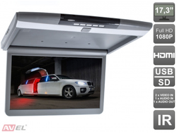 Потолочный монитор 17,3" со встроенным Full HD медиаплеером AVS1717MPP (серый)