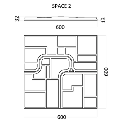 Гипсовая панель SPACE-2 артикул D-0006-2